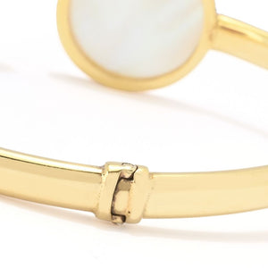 Verona Gioielli 18K Gold Plated Tubing Mother-of-Pearl & Magnesite Bracelet