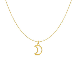 14k Yellow Gold Necklace with Moon