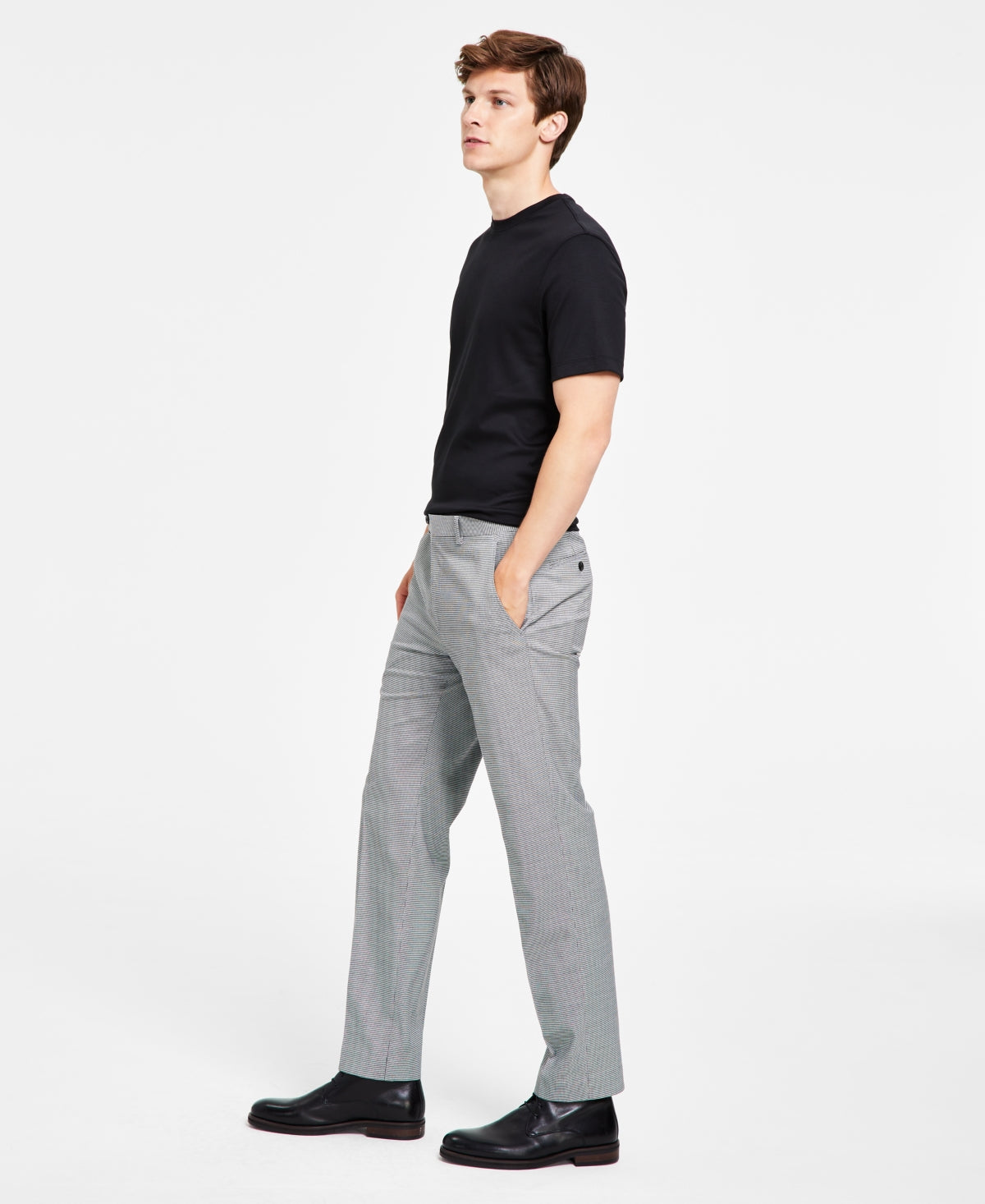 Alfani Men's Slim Fit Black & White Pattern Suit Pants