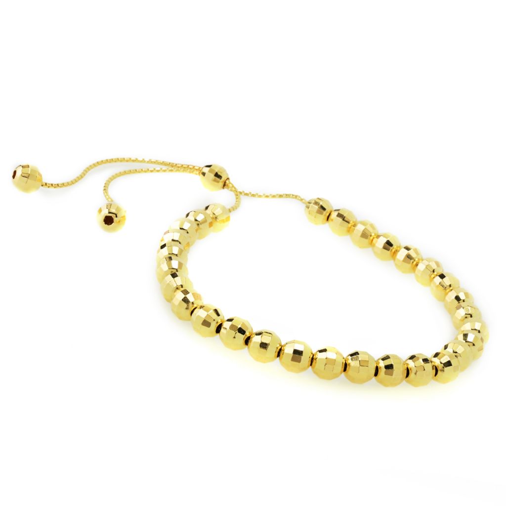 Toscana Italiana Choice of Plating "Discoteca" 6mm Bead Adjustable Bracelet