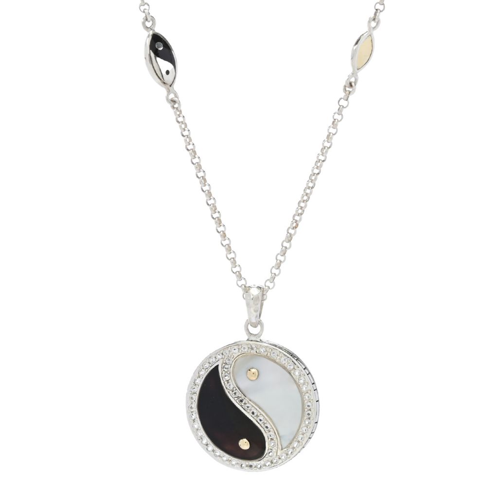 Artisan Silver by Samuel B. Black & White Mother-of-Pearl Yin Yang Pendant
