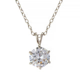 Brilliante 3.53 DEW Simulated Diamond Solitaire Pendant w/ Chain