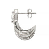 Brilliante Platinum Plated 3.03 DEW Simulated Diamond Ear Cuff Drop Earrings