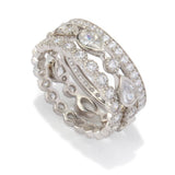 Brilliante Platinum Plated 4.46 DEW Simulated Diamond Set of 3 Stack Rings