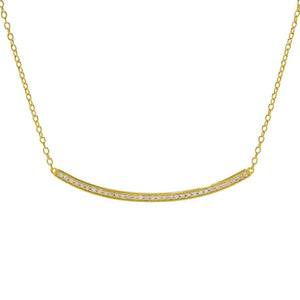 Zoey Blush 18K Gold Plated 0.20ctw Diamond Bar 18"+2" Necklace