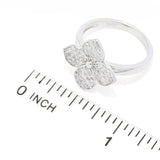 Zoey Blush Platinum Plated 0.38ctw Round Diamond Modified Cross Ring