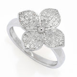 Zoey Blush Platinum Plated 0.38ctw Round Diamond Modified Cross Ring