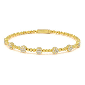 Zoey Blush Choice of Plating 1.02ctw Pave Diamond Station Bangle Bracelet