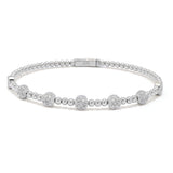 Zoey Blush Choice of Plating 1.02ctw Pave Diamond Station Bangle Bracelet