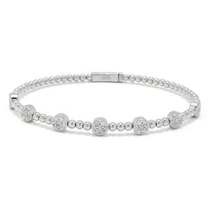 Zoey Blush Choice of Plating 1.02ctw Pave Diamond Station Bangle Bracelet