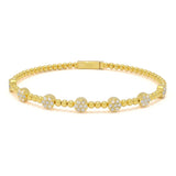 Zoey Blush Choice of Plating 1.02ctw Pave Diamond Station Bangle Bracelet