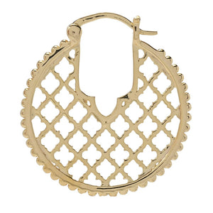 Passport to India 18K Gold Plated "Hawa Mahal" Beaded Lattice Hoop Earrings