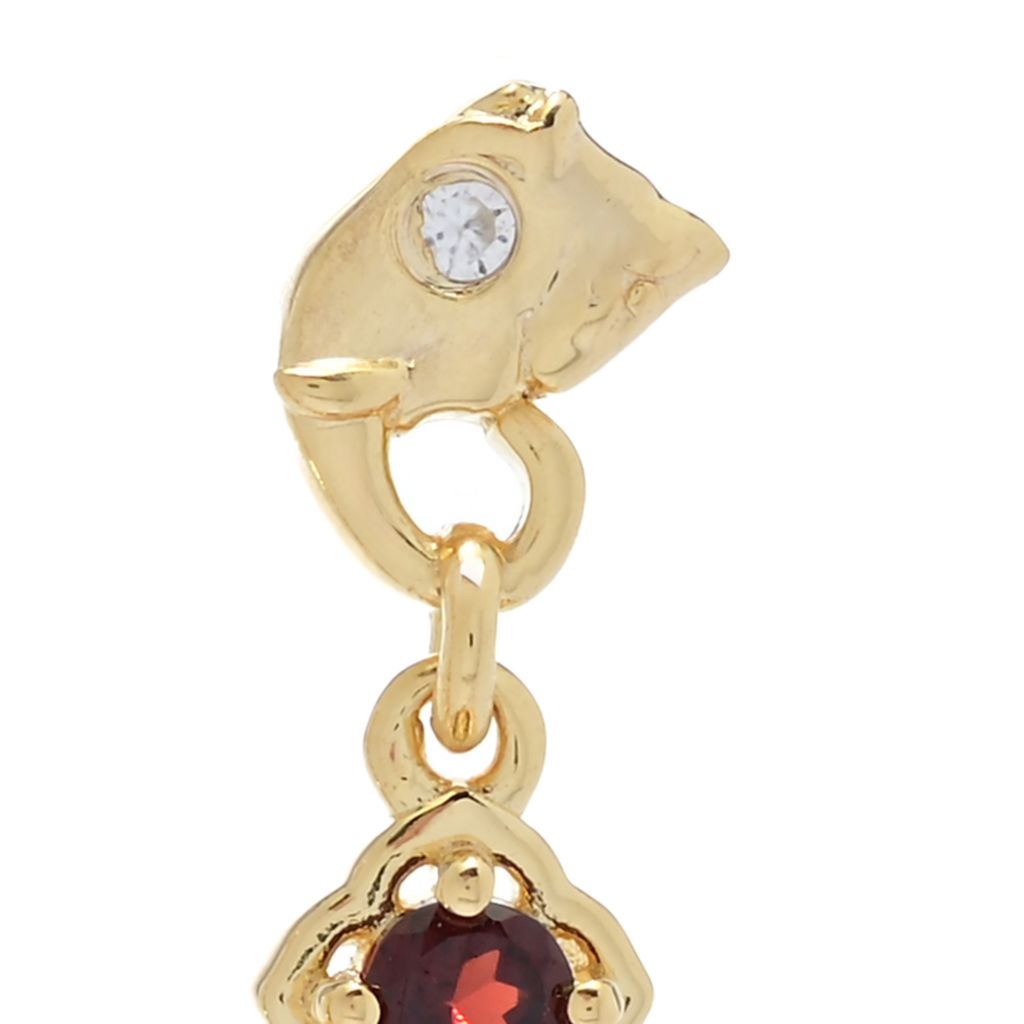 Passport to India Elephant 3.00ctw Red Garnet & Zircon Earrings