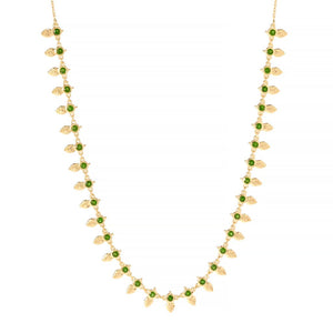 Passport to India 4.45ctw Chrome Diopside Mango Leaf Half Necklace