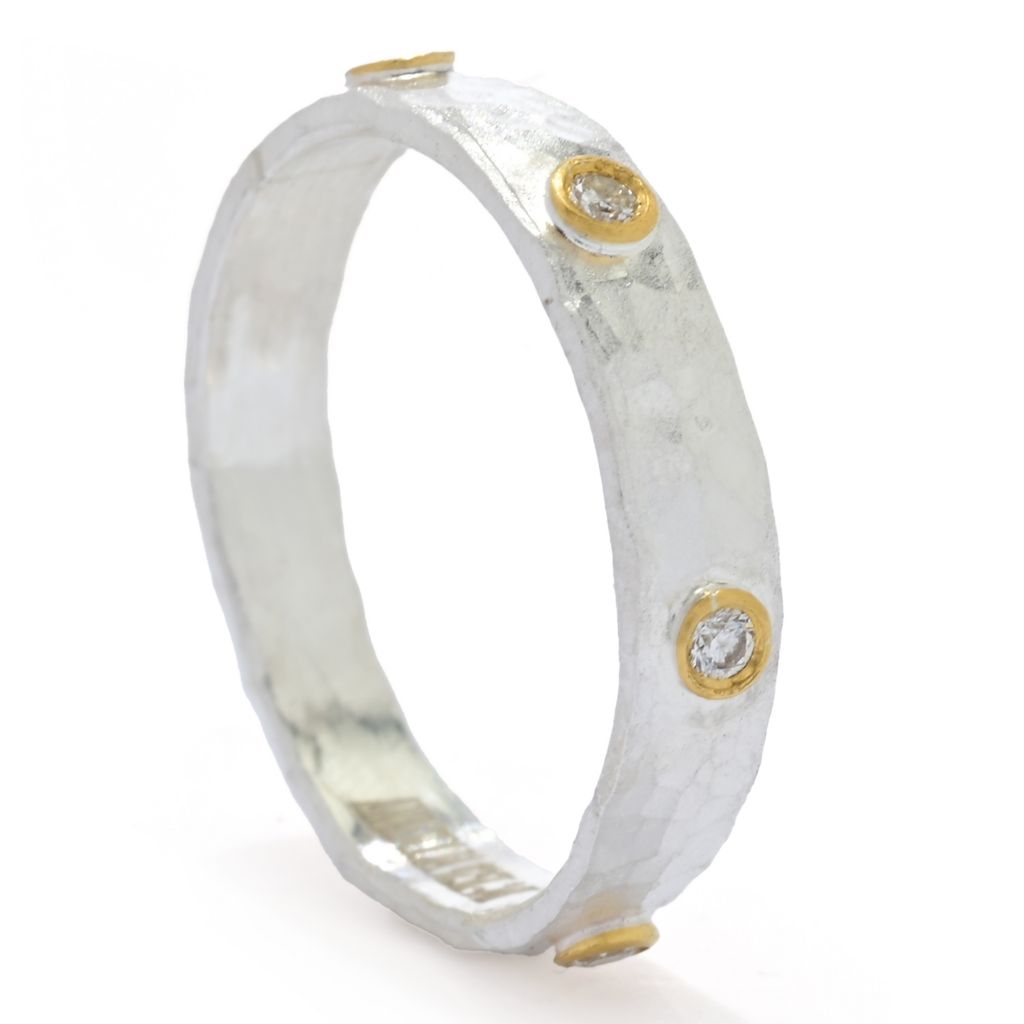 Anatolia by Cevherun 24K Gold Accented 0.12ctw Diamond Studded Ring