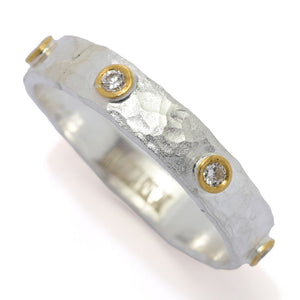 Anatolia by Cevherun 24K Gold Accented 0.12ctw Diamond Studded Ring