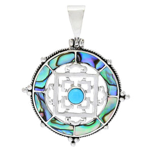 Artisan Silver by Samuel B. Choice of Gemstone Ship's Wheel 1.75" Pendant