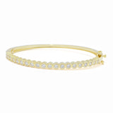 Brilliante 3.00 DEW Simulated Diamond Hinged Bangle Bracelet