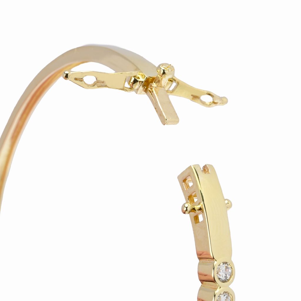 Brilliante 3.00 DEW Simulated Diamond Hinged Bangle Bracelet