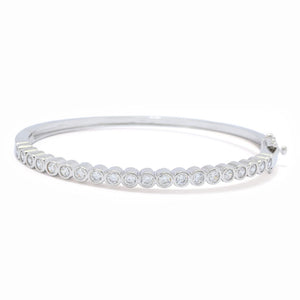 Brilliante 3.00 DEW Simulated Diamond Hinged Bangle Bracelet