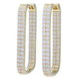 Brilliante Simulated Diamond Choice of Size Paperclip Hoop Earrings