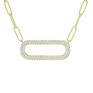 Brilliante Choice of Plating 2.35 DEW Simulated Diamond Paperclip Necklace