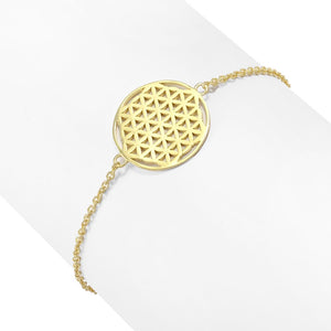 Passport to Egypt 18K Gold Plated Polished Flower of Life 7"+2" Bracelet