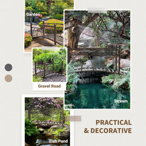 Outsunny Metal Arch Zen Garden Bridge