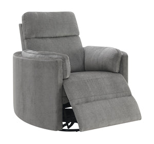 Sagen Charcoal Chenille  Glider Recliner with Swivel