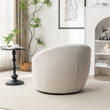 Winnie Modern Teddy Fabric Swivel Barrel Chair