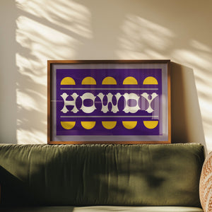 Purple and Gold Howdy Home Decor Art Print