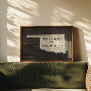 Welcome To Oklahoma Vintage Road Sign Art Print