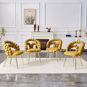 Puffy Bubble Ball Chain Chairs for Dining Room - Light Blue or Yellow