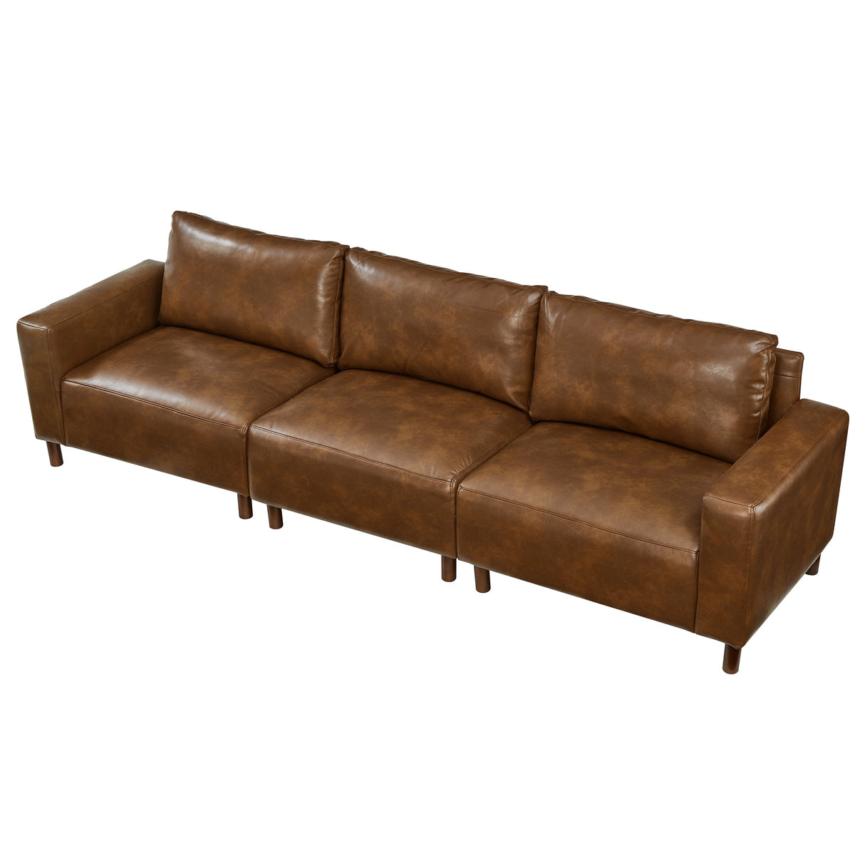 112" Luxury PU Leather Sofa for Living Room