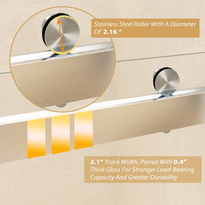 Frameless Sliding Glass Shower Doors 56-60" Width x 76" Height