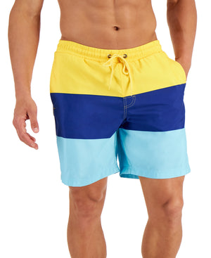 Mens Colorblocked Swim Trunks