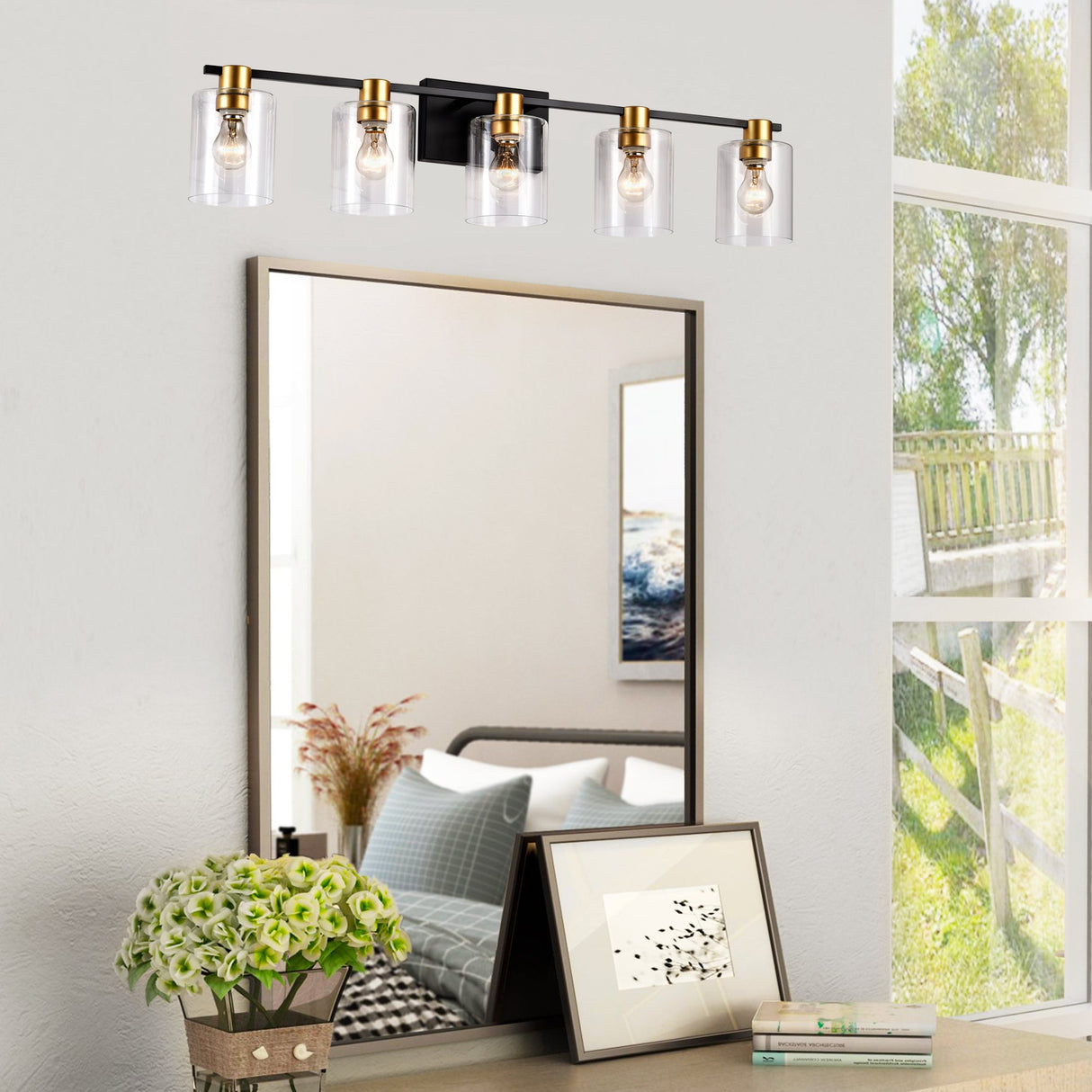 5-Light Matte Bathroom Lighting