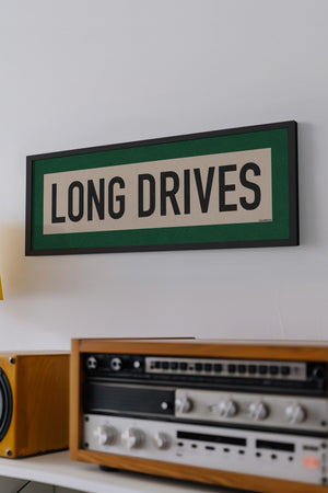 Framed Long Drives Golf Art Scroll Sign
