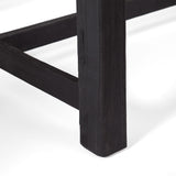 Outdoor acacia wood bench, sandblast gray finish and black