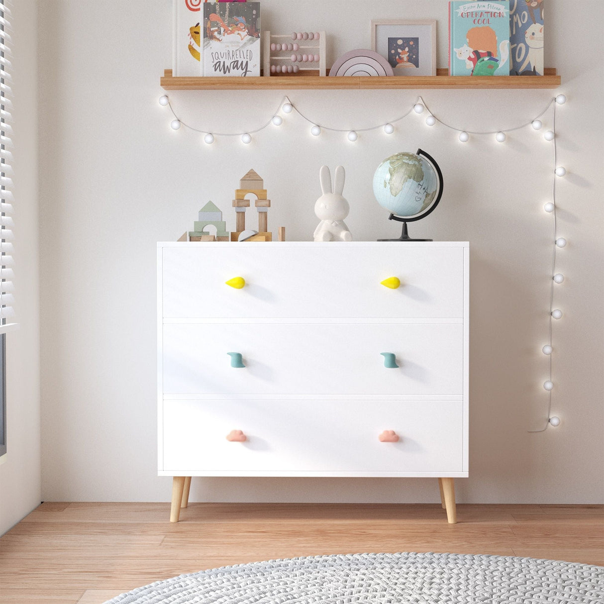 3 Drawer Dresser, Storage Cabinet With Anti Tip Safety