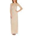 Papell Studio Women's Beaded Elbow-Sleeve Gown