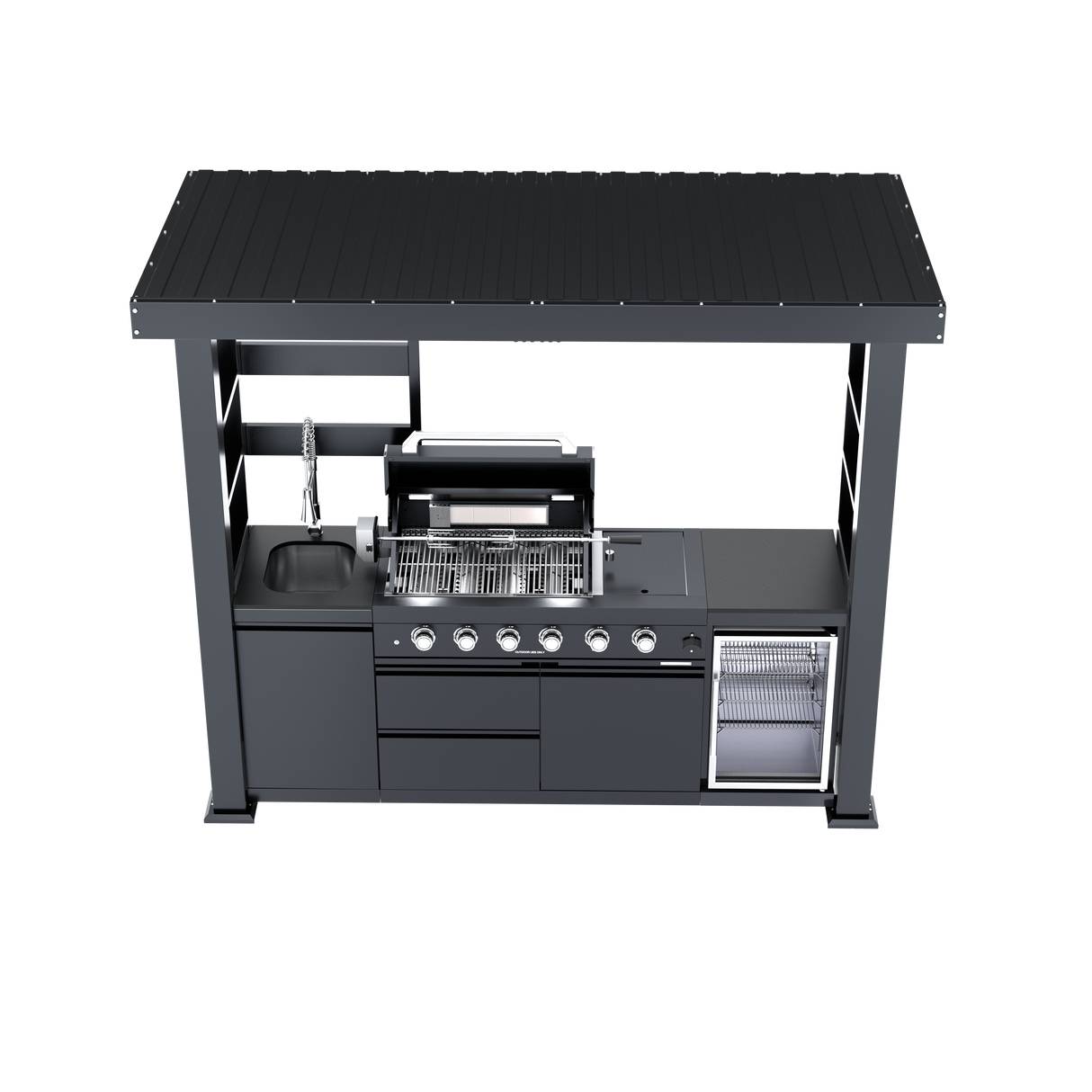 97-Inch 4-Burner Deluxe Stainless Steel Gas Outdoor Kitchen Grill