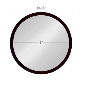 Circle Wall Mirror with Wooden Frame - Black, Light Brown, Dark Brown