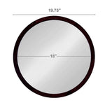 Circle Wall Mirror With Wooden Frame for Living Room