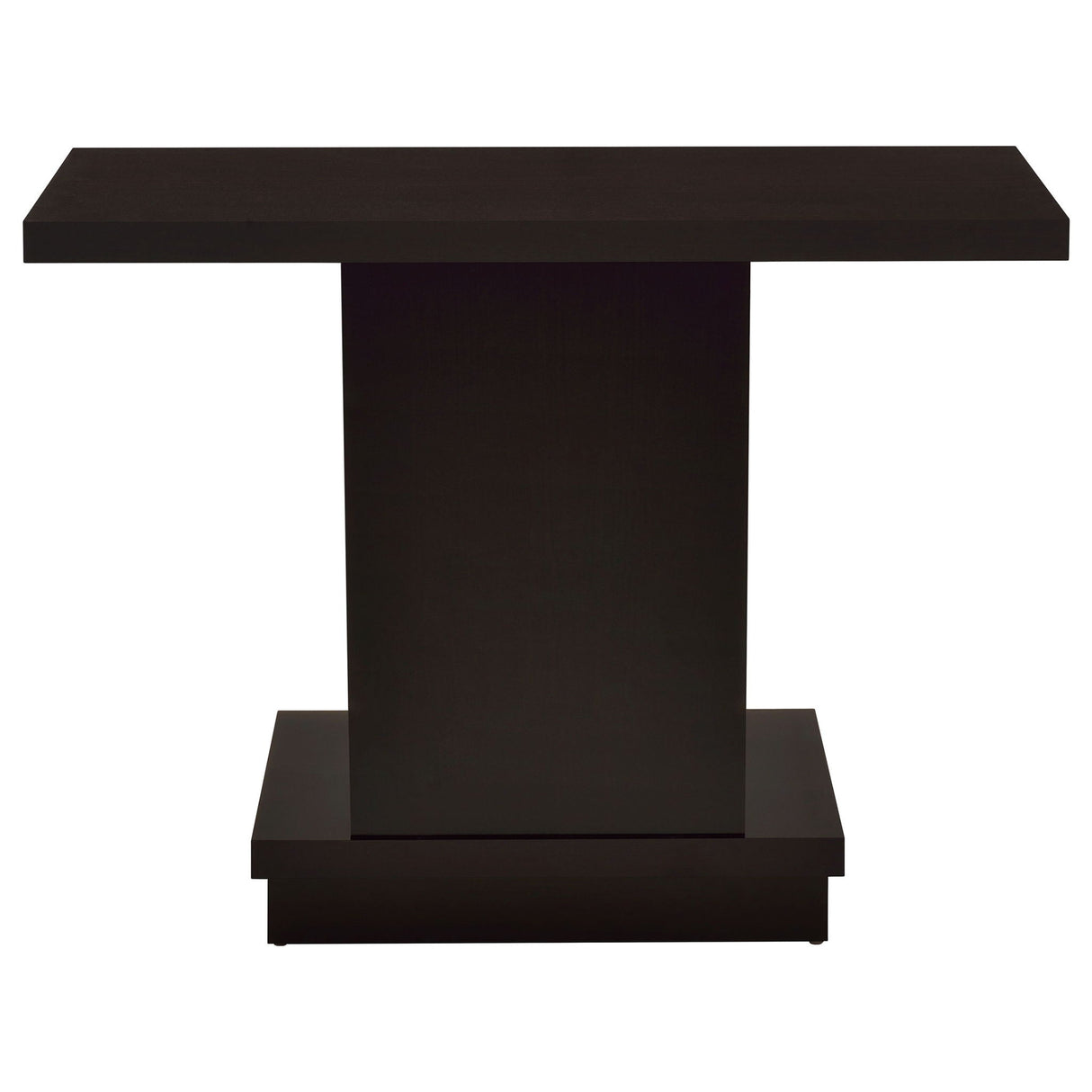 Fiona - Pedestal Console Table With Geometric Design - Cappuccino