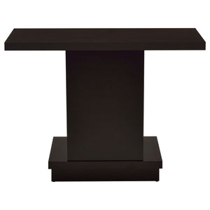 Fiona - Pedestal Console Table With Geometric Design - Cappuccino