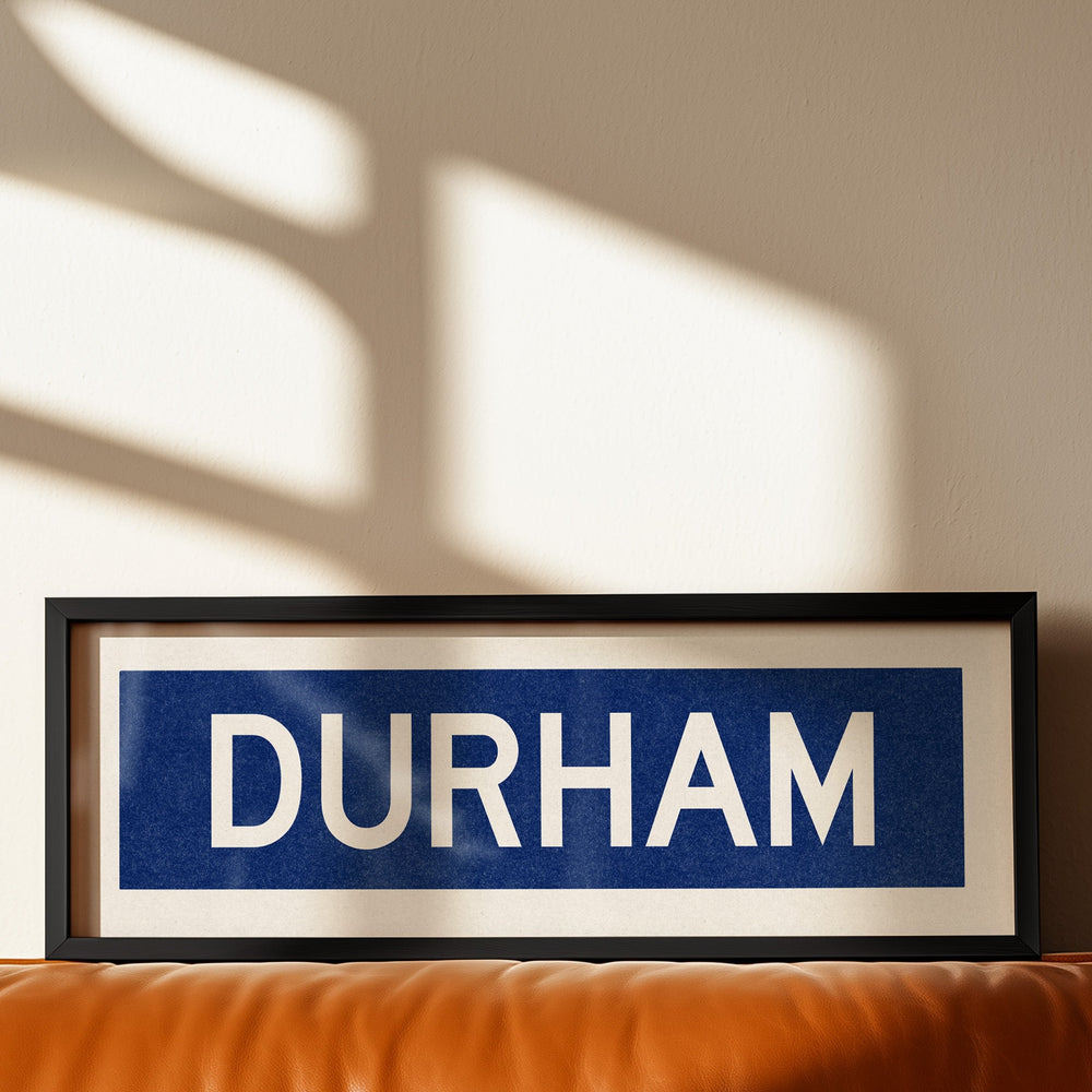 Framed Durham Blue Bus Scroll
