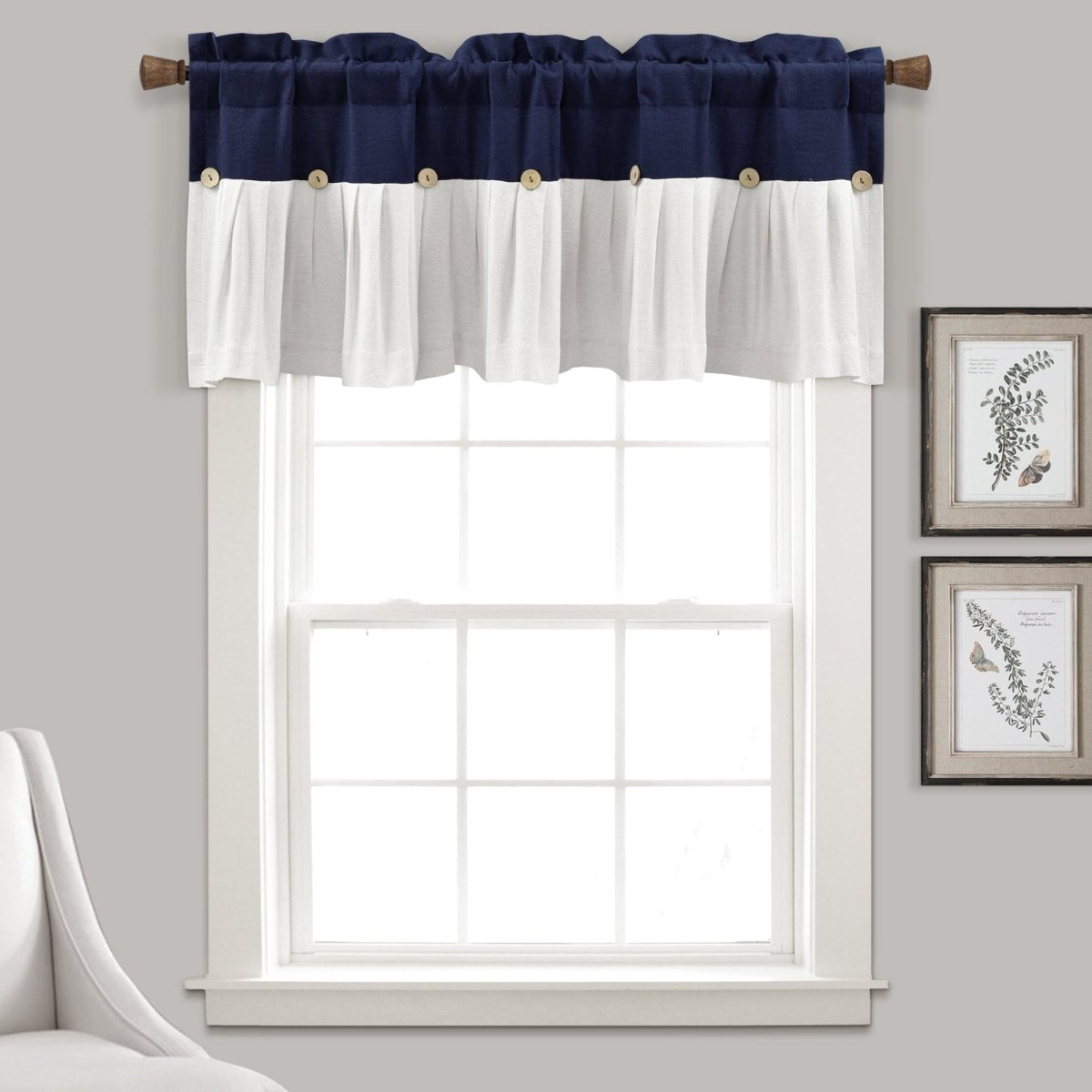 Linen Button Valance