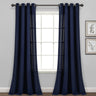 Faux Linen Grommet Window Curtain Panel Set