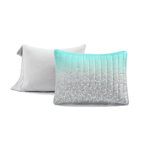 Glitter Ombre Metallic Print Quilt Set With Pillowcases